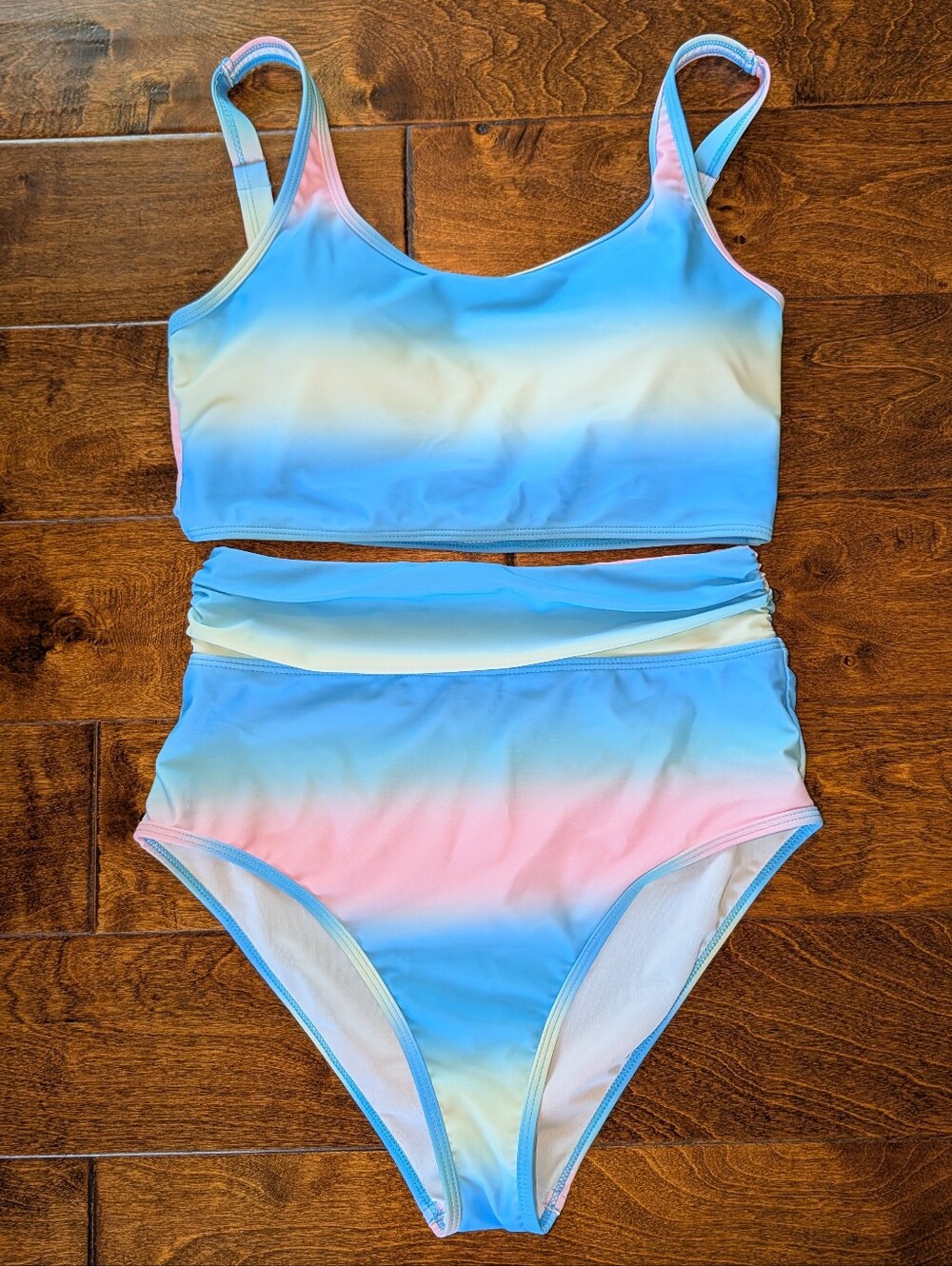 Pastel Ombre High Waisted Bikini Set Size Large